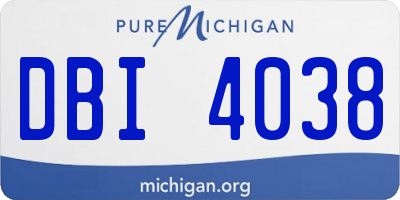 MI license plate DBI4038