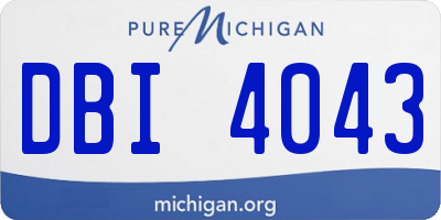 MI license plate DBI4043