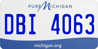MI license plate DBI4063