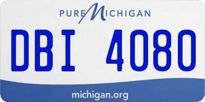 MI license plate DBI4080