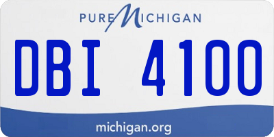 MI license plate DBI4100
