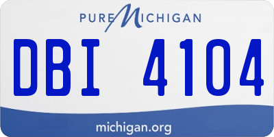 MI license plate DBI4104