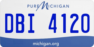 MI license plate DBI4120