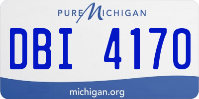 MI license plate DBI4170