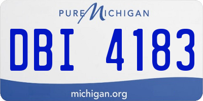 MI license plate DBI4183