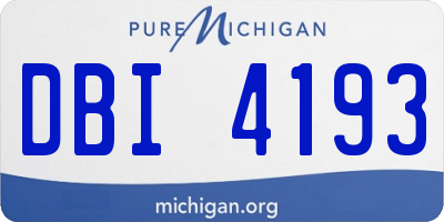 MI license plate DBI4193