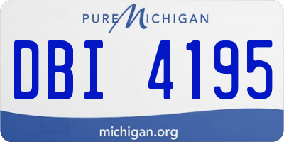 MI license plate DBI4195