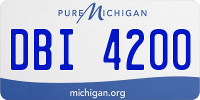 MI license plate DBI4200
