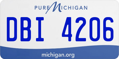 MI license plate DBI4206