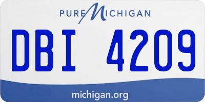 MI license plate DBI4209