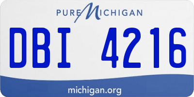 MI license plate DBI4216