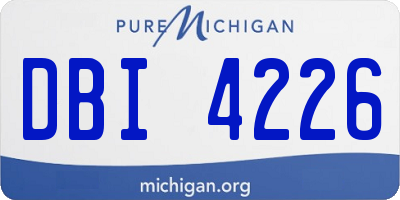 MI license plate DBI4226