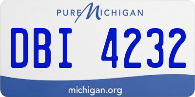 MI license plate DBI4232