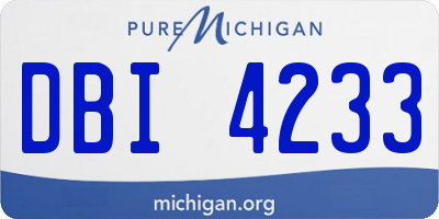 MI license plate DBI4233