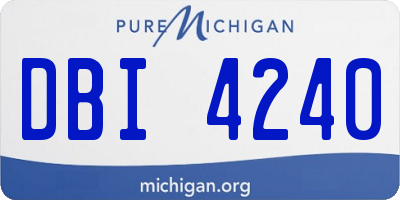 MI license plate DBI4240