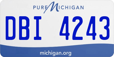 MI license plate DBI4243