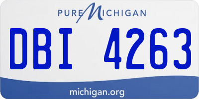 MI license plate DBI4263