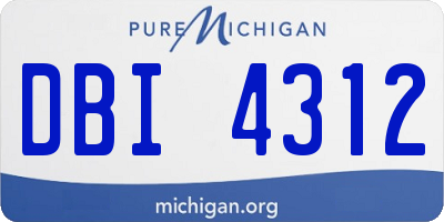 MI license plate DBI4312