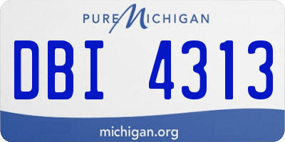 MI license plate DBI4313