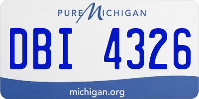 MI license plate DBI4326