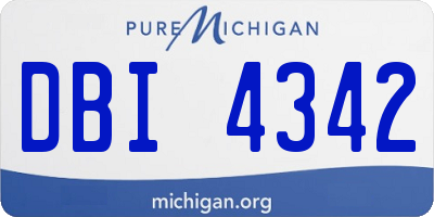 MI license plate DBI4342