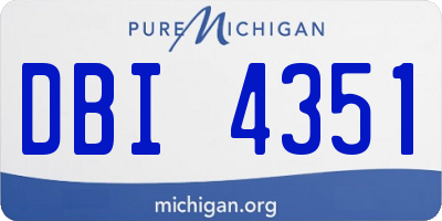 MI license plate DBI4351