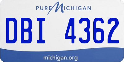 MI license plate DBI4362