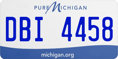 MI license plate DBI4458