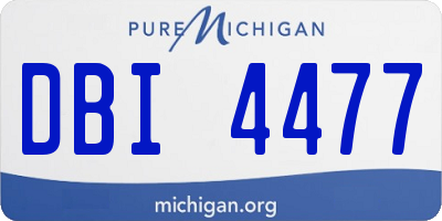 MI license plate DBI4477