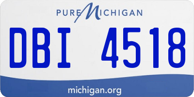 MI license plate DBI4518