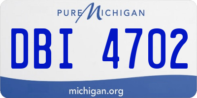 MI license plate DBI4702