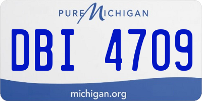 MI license plate DBI4709