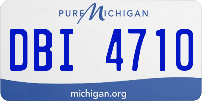 MI license plate DBI4710