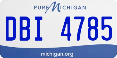 MI license plate DBI4785