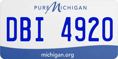 MI license plate DBI4920