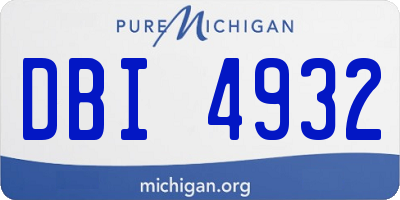 MI license plate DBI4932