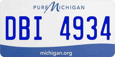 MI license plate DBI4934