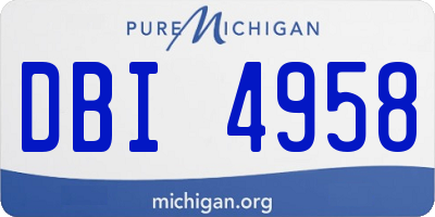 MI license plate DBI4958
