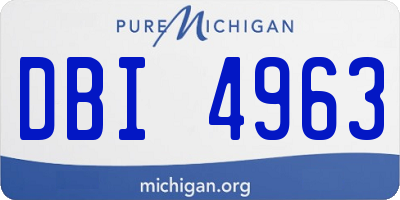 MI license plate DBI4963