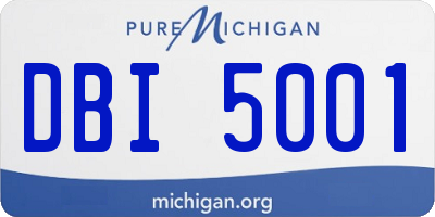 MI license plate DBI5001