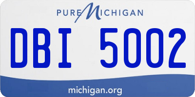 MI license plate DBI5002