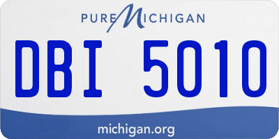 MI license plate DBI5010