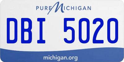 MI license plate DBI5020