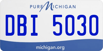 MI license plate DBI5030
