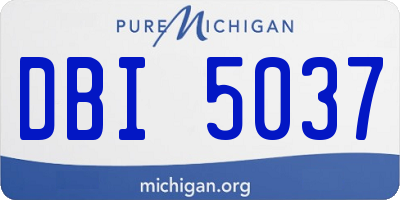 MI license plate DBI5037
