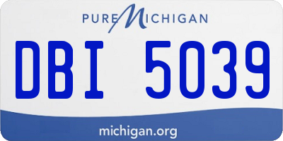 MI license plate DBI5039