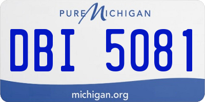 MI license plate DBI5081