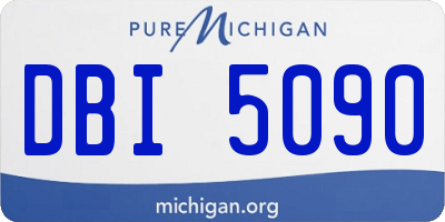 MI license plate DBI5090