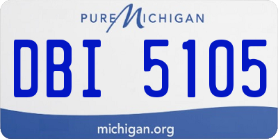MI license plate DBI5105