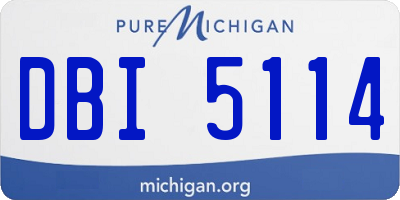 MI license plate DBI5114